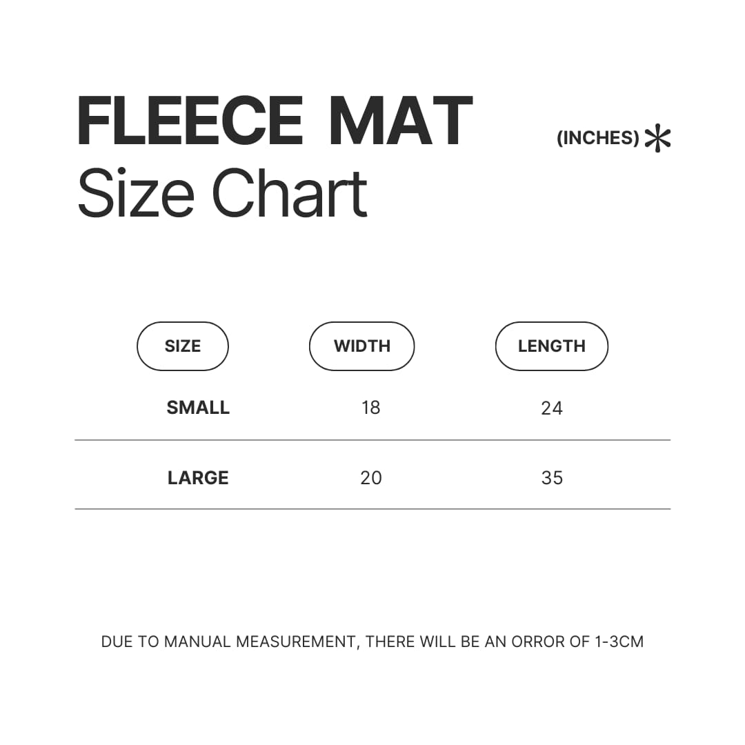 Fleece Mat Size Chart - Exocolonist Merch