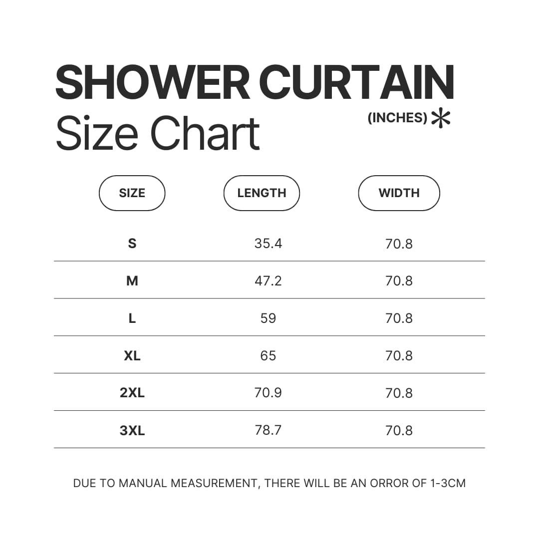 Shower Curtain Size Chart - Exocolonist Merch