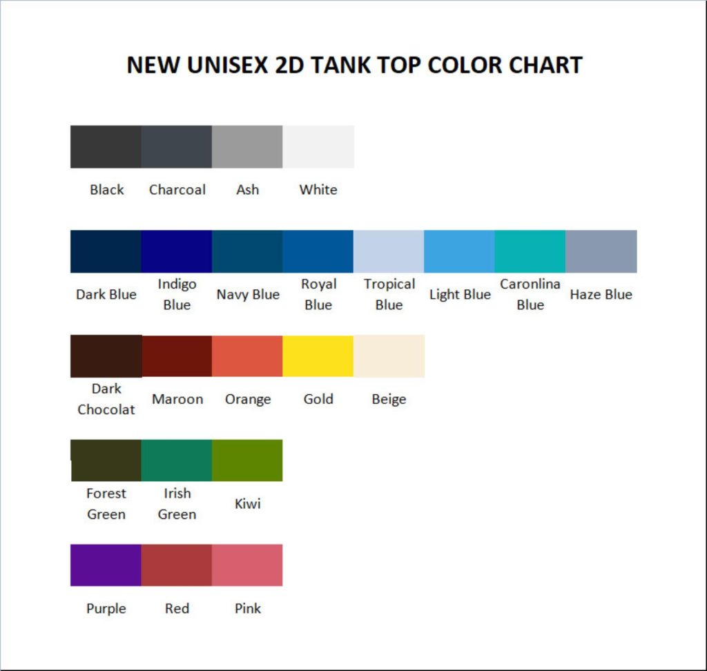 tank top color chart - Exocolonist Merch